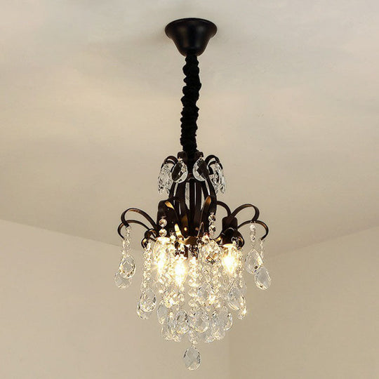 Contemporary Crystal Strands Ceiling Light Fixture - Terrace Semi Flush Mount Chandelier