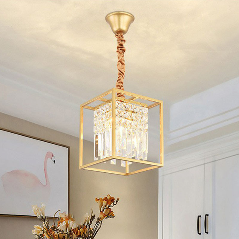 Contemporary Crystal Strands Ceiling Light Fixture - Terrace Semi Flush Mount Chandelier