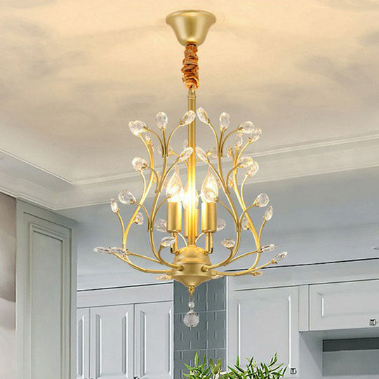 Contemporary Crystal Strands Ceiling Light Fixture - Terrace Semi Flush Mount Chandelier