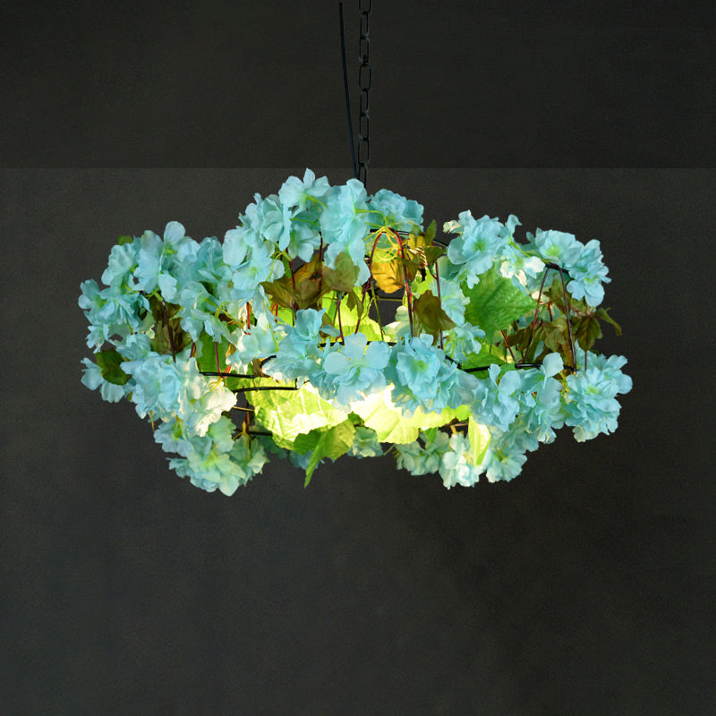 Vintage 1-Light Pendant Light with Metallic Finish - Ideal for Restaurants with Artificial Plant