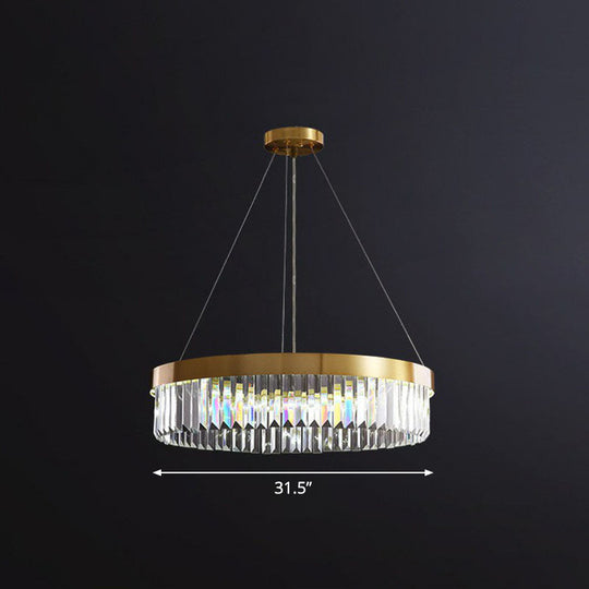 Modern Style Gold Chandelier Light with Crystal Prism: Perfect for Living Room