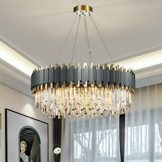 Modern Round Crystal Prism Ceiling Light For Living Room