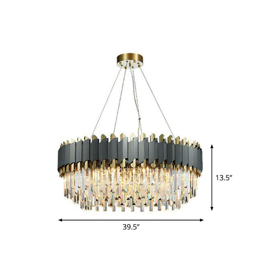 Modern Round Crystal Prism Ceiling Light For Living Room