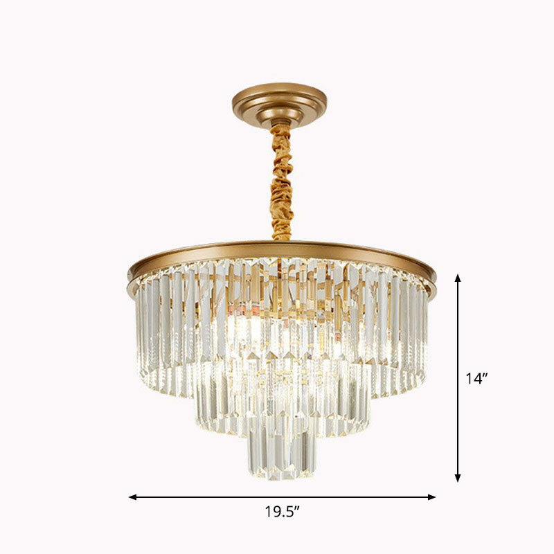 Tiered Crystal Chandelier Light Fixture - Simplicity Design, 6 Bulbs, Perfect for Living Room Pendant Lighting