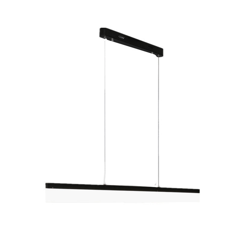 Minimalistic Black Acrylic LED Pendant Chandelier Kit for Linear Office Hanging