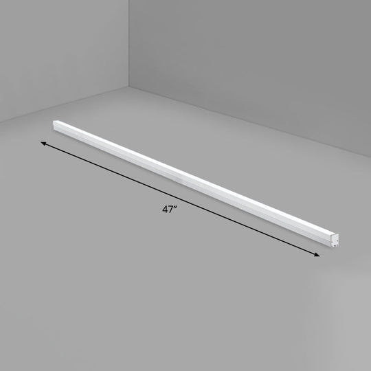 Modern Silver Finish LED Ceiling Light Fixture for Office - Aluminum Rod Shape Flushmount Light