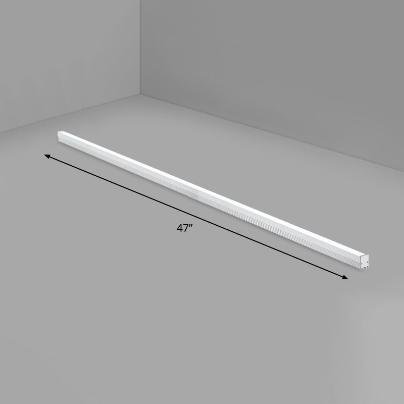 Modern Silver Finish Led Ceiling Light Fixture For Office - Aluminum Rod Shape Flushmount / 47