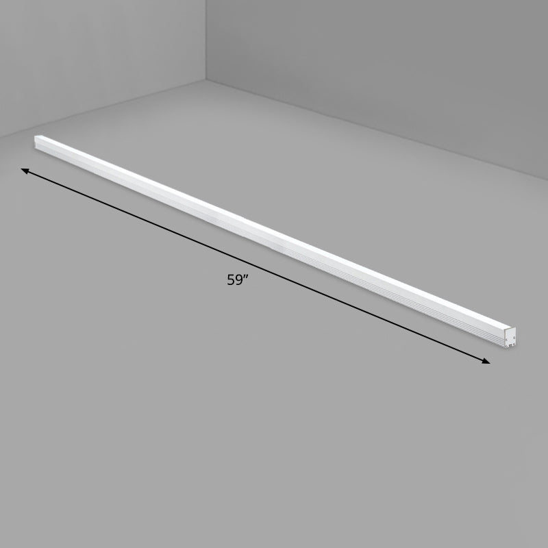 Modern Silver Finish LED Ceiling Light Fixture for Office - Aluminum Rod Shape Flushmount Light