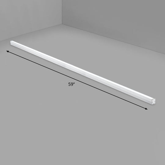 Modern Silver Finish LED Ceiling Light Fixture for Office - Aluminum Rod Shape Flushmount Light