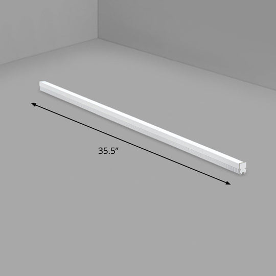 Modern Silver Finish LED Ceiling Light Fixture for Office - Aluminum Rod Shape Flushmount Light