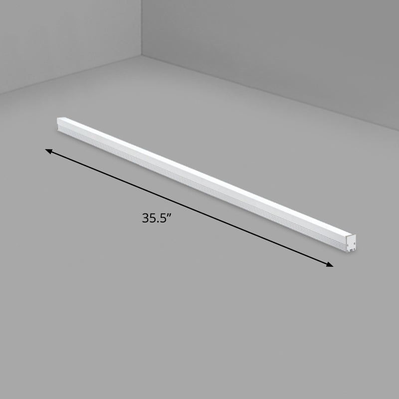 Modern Silver Finish Led Ceiling Light Fixture For Office - Aluminum Rod Shape Flushmount / 35.5