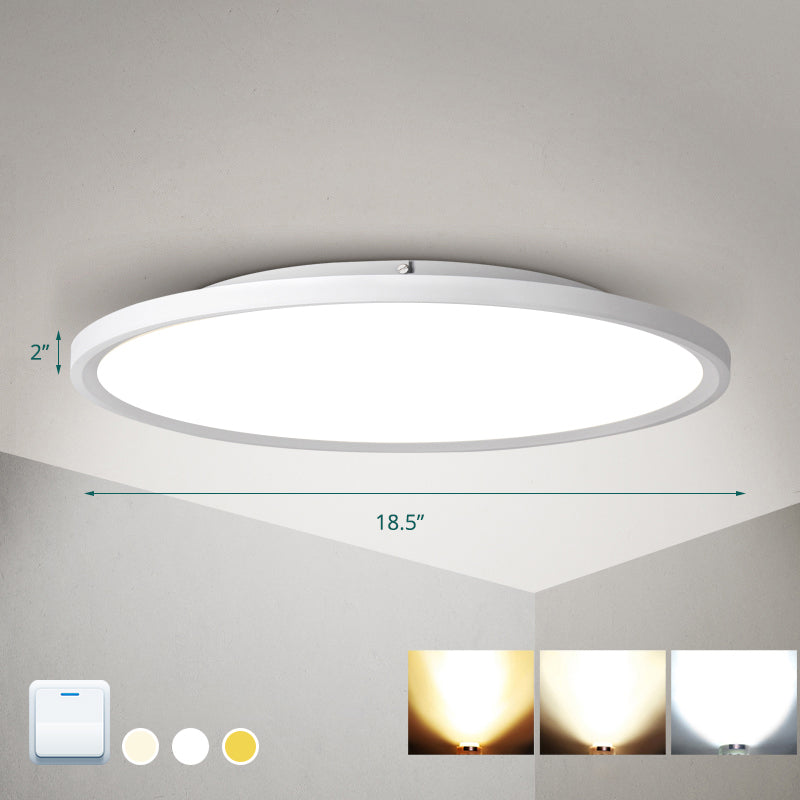 Nordic Acrylic Disk Led Flush Mount Ceiling Light For Living Room White / 18.5