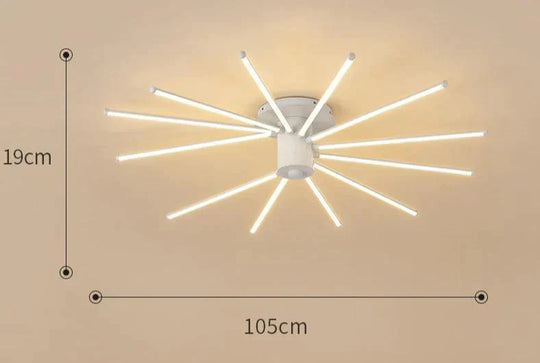 Contemporary Simple Creative Living Room Led Revolving Fireworks Ceiling White 12 Stepless