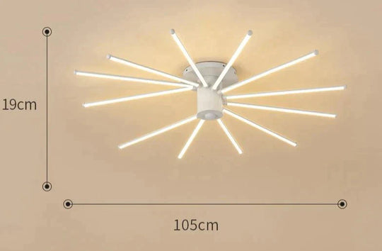 Contemporary Simple Creative Living Room Led Revolving Fireworks Ceiling White 12 Warm Light