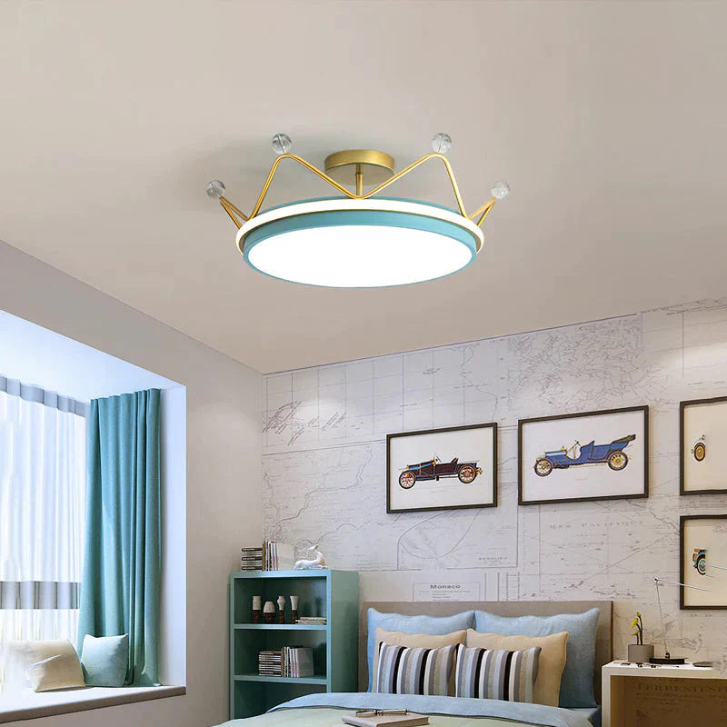 Nordic Golden Crown Bedroom Ceiling Lamp