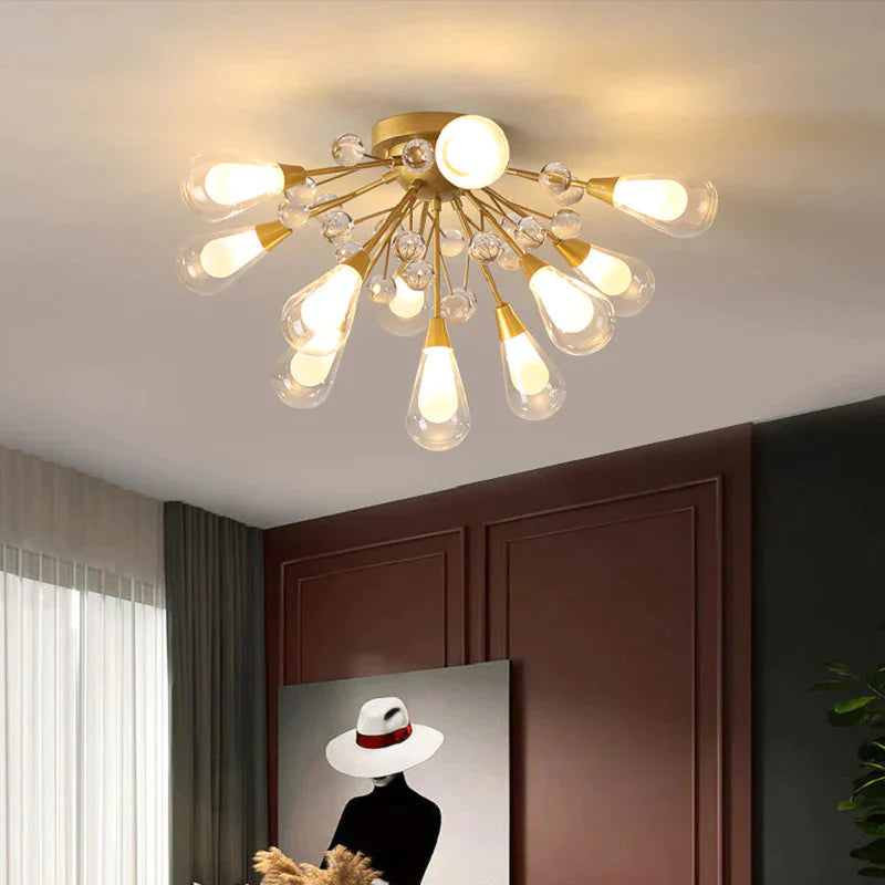 Nordic Dew Crystal Lamp Glass Ceiling Lamp