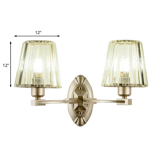 Modern Gold Crystal Wall Sconce With Tapered Flush Mount Nordic Design Ambient Lighting For Bedside