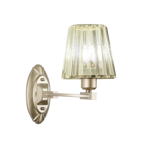 Modern Gold Crystal Wall Sconce With Tapered Flush Mount Nordic Design Ambient Lighting For Bedside