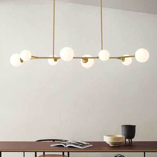 Simplicity Opal Glass Molecular Island Suspension Light For Dining Rooms