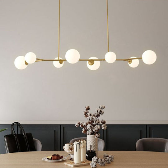 Simplicity Opal Glass Molecular Island Suspension Light For Dining Rooms