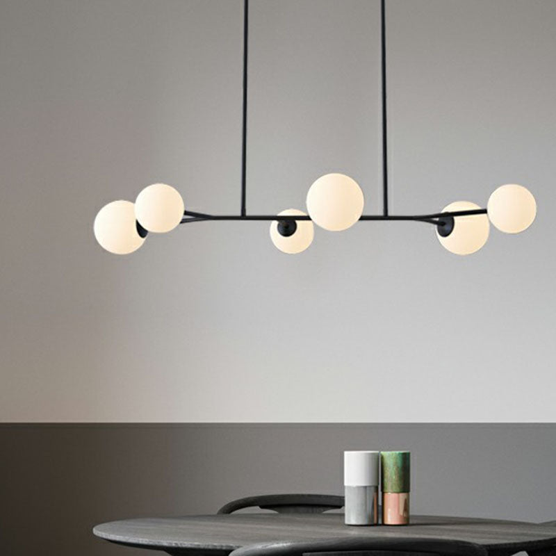 Simplicity Opal Glass Molecular Island Suspension Light For Dining Rooms