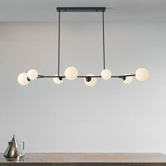 Simplicity Opal Glass Molecular Island Suspension Light For Dining Rooms