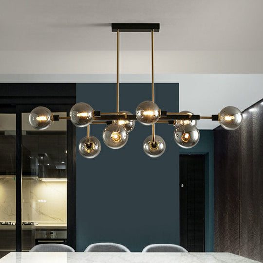 Sputnik Hanging Island Light - Minimalist Glass Ball Pendant For Dining Room