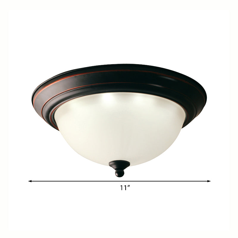 Traditional Flush Mount Led Ceiling Lamp - Black Bowl Design For Living Room (11 15 19) Warm/White