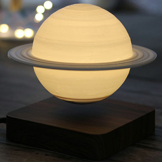 Planet Night Lamp: 3D Printed Digital Design Creative Plastic 1-Light White Table Light For Kids