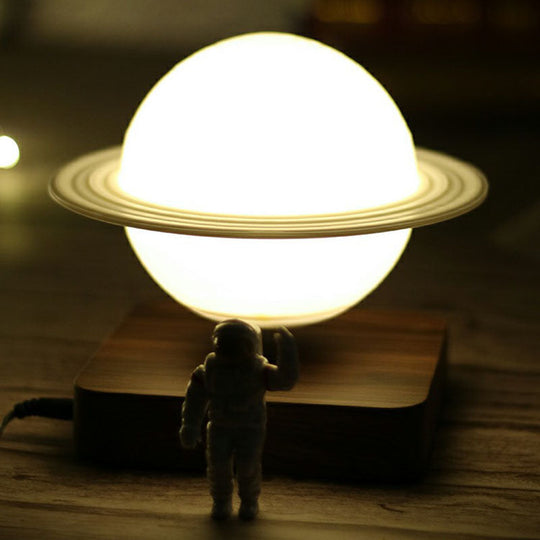 Planet Night Lamp: 3D Printed Digital Design Creative Plastic 1-Light White Table Light For Kids