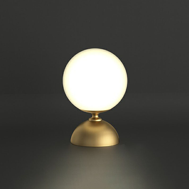 Small Sphere Night Light Glass Table Lamp With Gold Base - Simple And Elegant / A