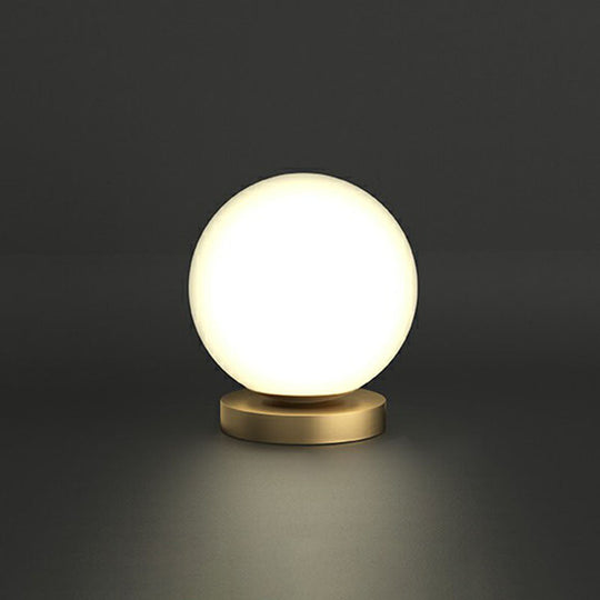 Small Sphere Night Light Glass Table Lamp With Gold Base - Simple And Elegant / C