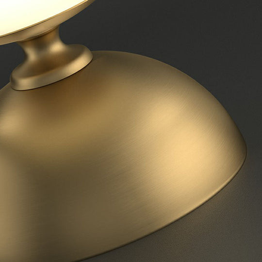 Small Sphere Night Light Glass Table Lamp With Gold Base - Simple And Elegant