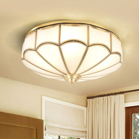 Minimalistic White Glass Flush Mount Ceiling Light Fixture