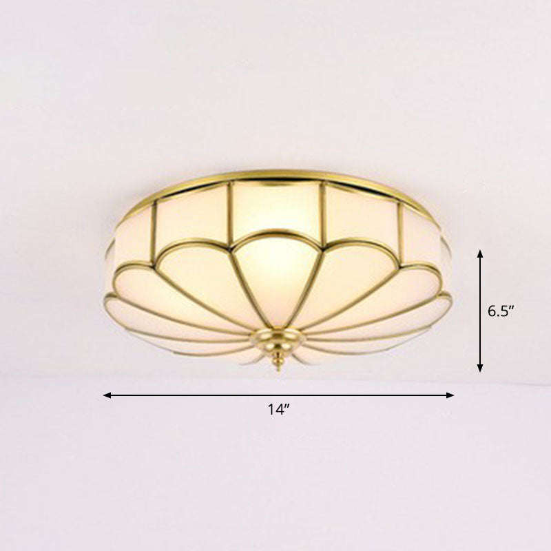 Minimalistic White Glass Flush Mount Ceiling Light Fixture 3 /