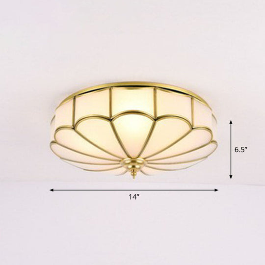 Minimalistic White Glass Flush Mount Ceiling Light Fixture 3 /