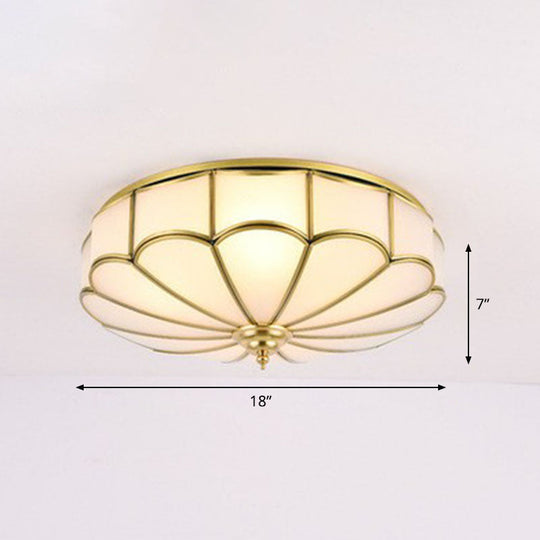 Minimalistic White Glass Flush Mount Ceiling Light Fixture 4 /