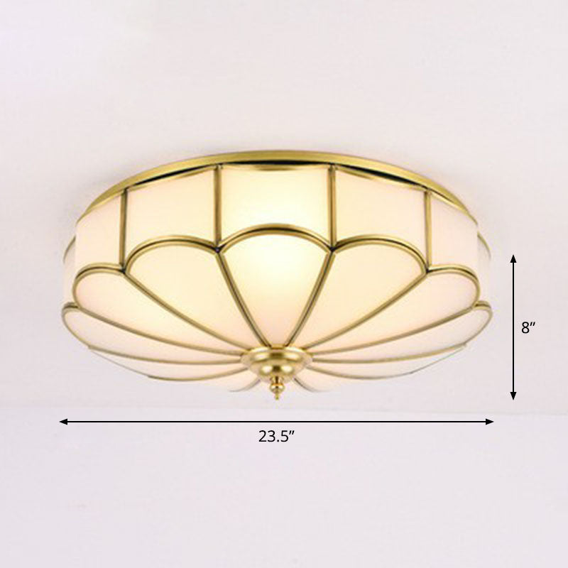 Minimalistic White Glass Flush Mount Ceiling Light Fixture 6 /