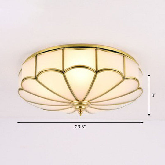 Minimalistic White Glass Flush Mount Ceiling Light Fixture 6 /