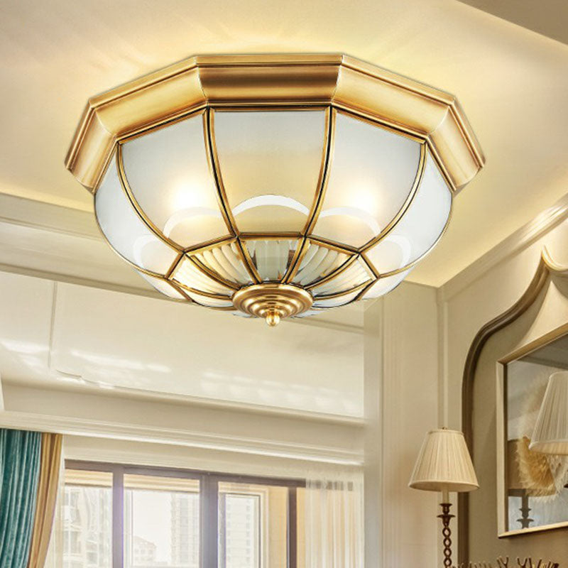 Minimalist Opaque Glass Domed Flushmount Ceiling Light for Dining Room