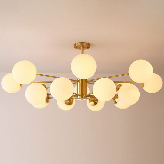 Radial Chandelier Pendant Light In Antiqued Brass - Contemporary Glass Design For Living Room