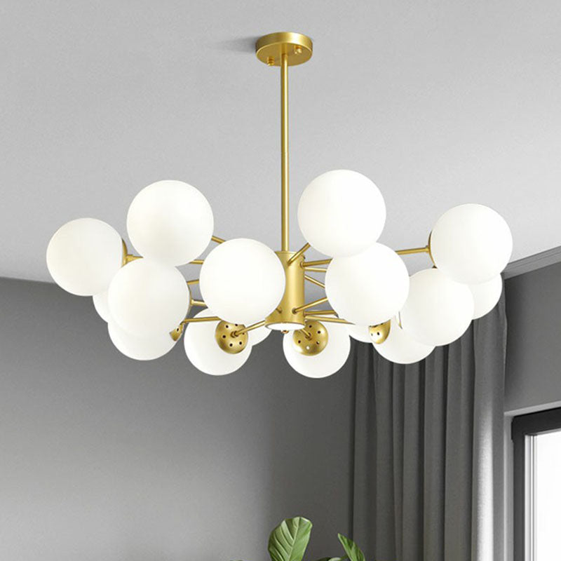 Postmodern Gold Glass Ball Chandelier - Stylish Suspension Lighting For Living Room