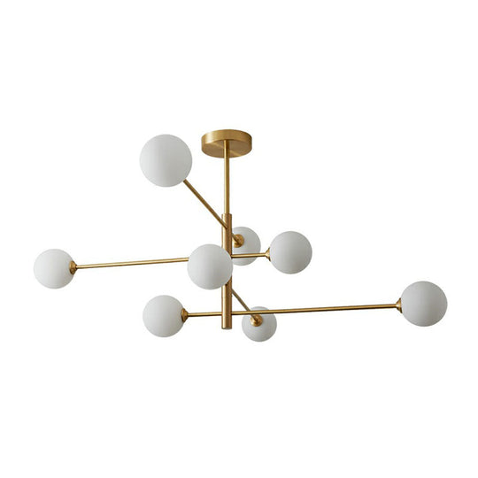 Minimalistic Gold Plated Molecule Glass Chandelier - Stylish Hanging Ceiling Light