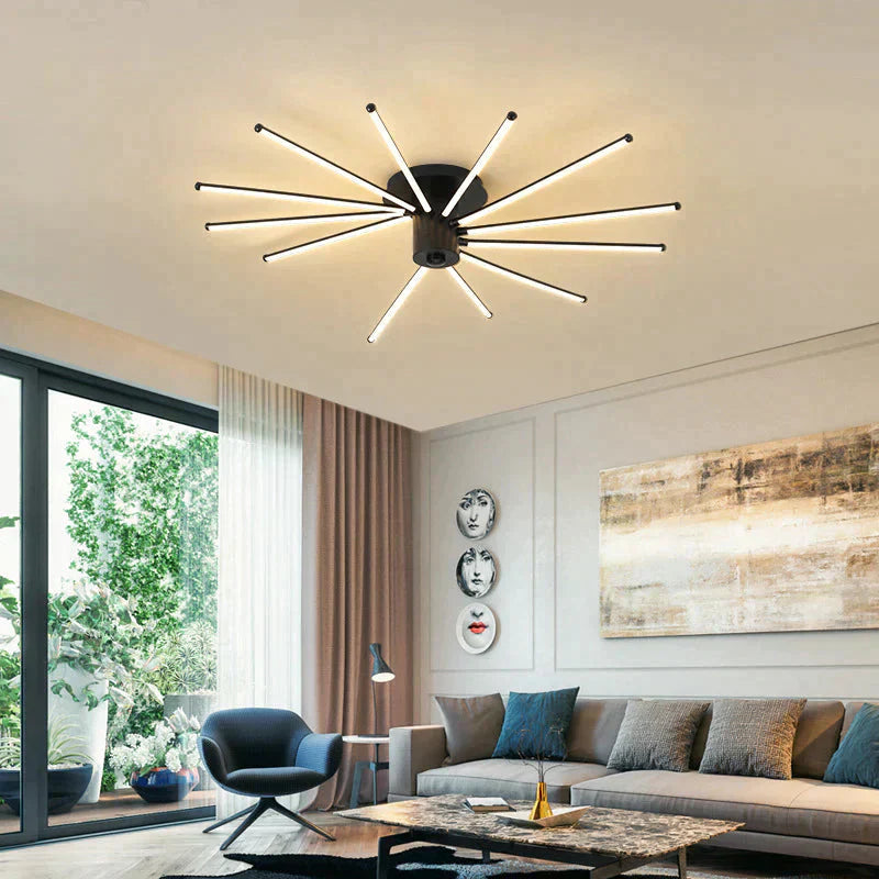 Contemporary Simple Creative Living Room Led Revolving Fireworks Ceiling