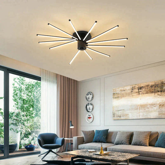 Contemporary Simple Creative Living Room Led Revolving Fireworks Ceiling