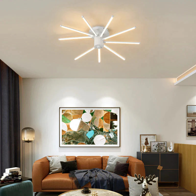 Contemporary Simple Creative Living Room LED Revolving Fireworks Ceiling