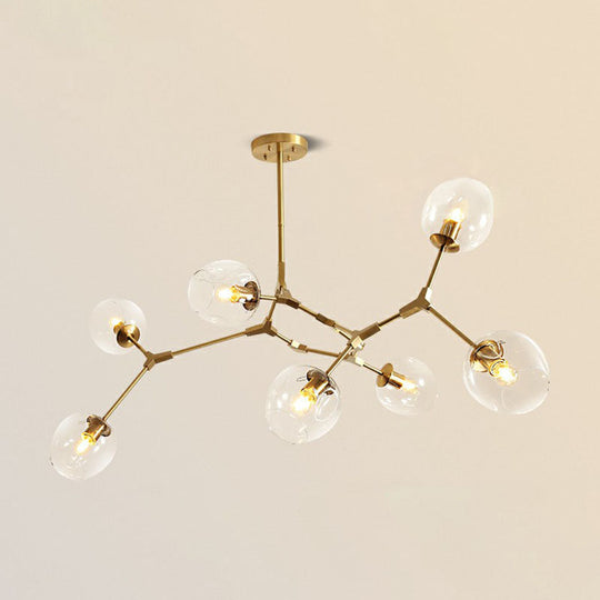 Gold Glass Postmodern DNA Ceiling Light Chandelier for Living Room