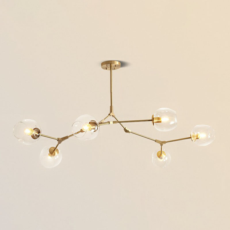 Gold Glass Postmodern DNA Ceiling Light Chandelier for Living Room