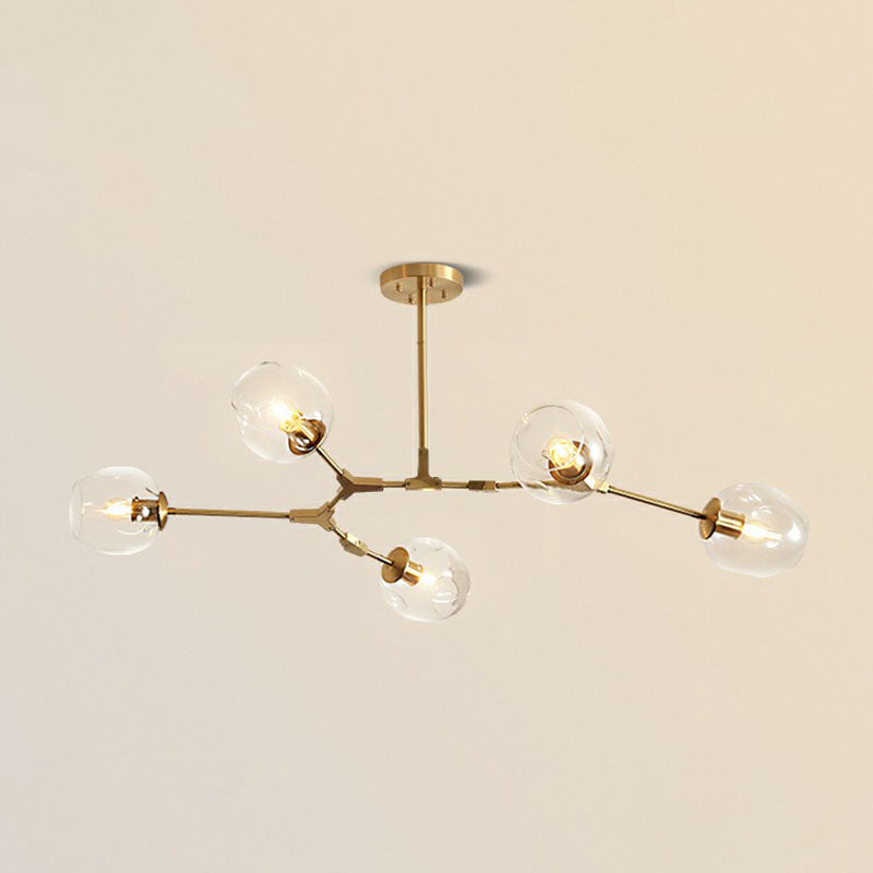 Modern Dna Glass Ceiling Light With Gold Finish For Living Room 5 /