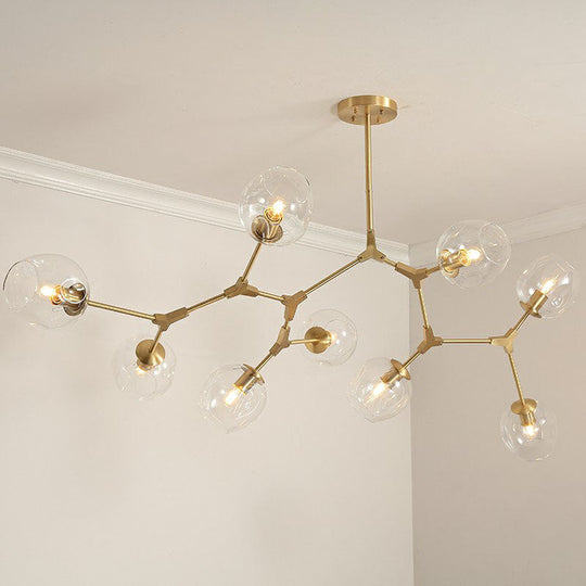 Modern Dna Glass Ceiling Light With Gold Finish For Living Room